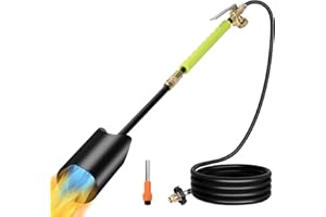 Propane Weed Torch with 10FT Hose Heavy Duty Weed Burner Flamethrower Kit Blow Torch Garden Flame Weeder Torch for Propane Ta