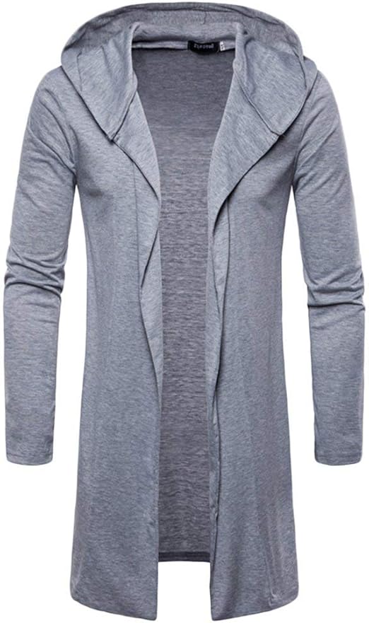 Men Cardigan Long Cardigan Basic Hoodie Hooded Jacket Elegant Modern