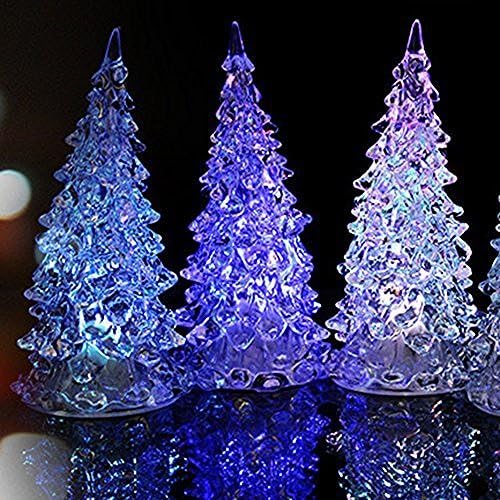Lighted Acrylic Christmas Trees Light Color Changing Crystal Led Xmas Tree Decorations Table Lamp