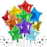 TONIFUL 30Pcs 18 Inch Large Rainbow Star Shape Foil Balloons Big Rainbow Stars Helium Mylar Ballons for Birthday Wedding Baby Shower Anniversary Engagement Party Decorations Supplies