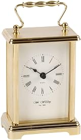 Widdop and Co Brass Effect Carriage Clock Quartz Movement White Dial 13cm view 2