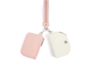 WESTBRONCO Wristlet Wallets for Women Dual Pouch Wristlet Detachable Mini Zip Around Coin Purse Keychain Wallet Double Pocket Wrist Wallet Mini Purse