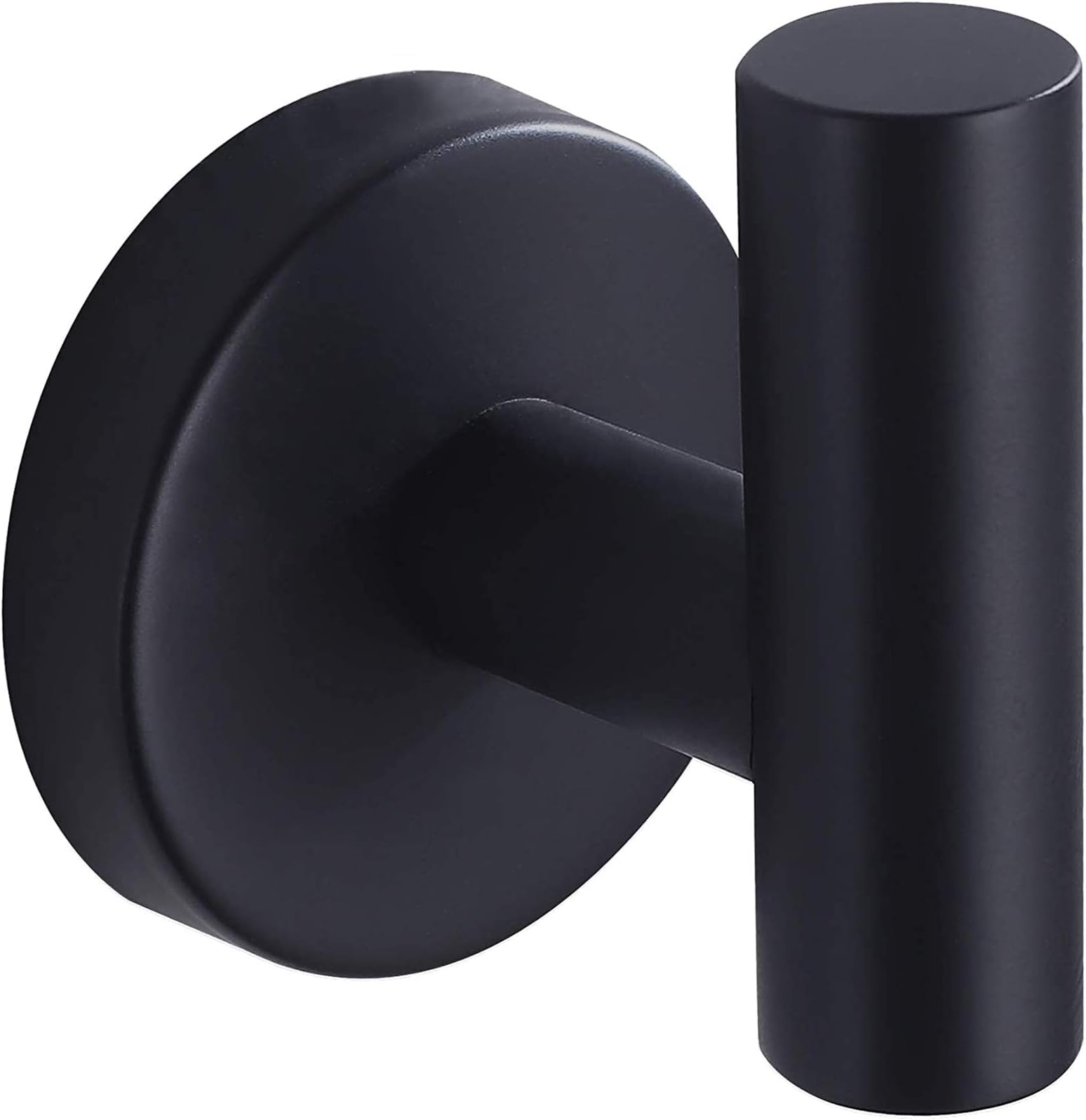 Nolimas Towel Coat Hook Matte Black SUS304 Stainless Steel Bathroom Clothes Cabinet Closet Sponges Robe Hook Wall Mounted Round Kitchen Heavy Duty Door Hanger 1 Pack