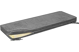 ROFIELTY Bench Cushion Double Piping Bench Cushions for Indoor Furniture,Reversible Window Seat Cushions Indoor for Piano/Indoor Bench Cushions (42x16x3, Grey)