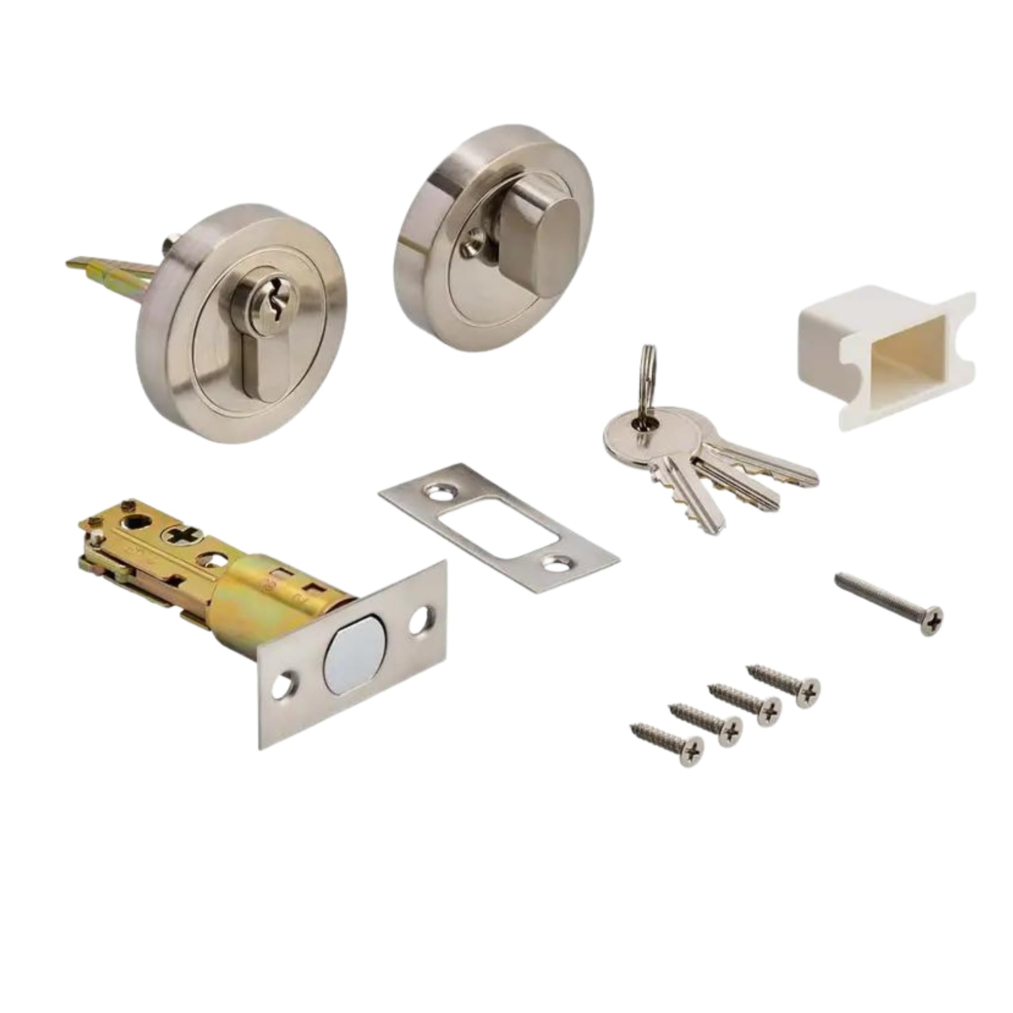Security Solutions - Euro Locking Deadbolt Thumbturn Set - 60/70mm Backset - Polished Chrome