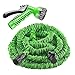izery Garden Hose, Flexible Expandable Expanding Collapsible Garden & Lawn Water Hose with Free 7-Way Spray Nozzle for Car Wash Cleaning Watering Lawn Garden Plants (Green) (25ft)