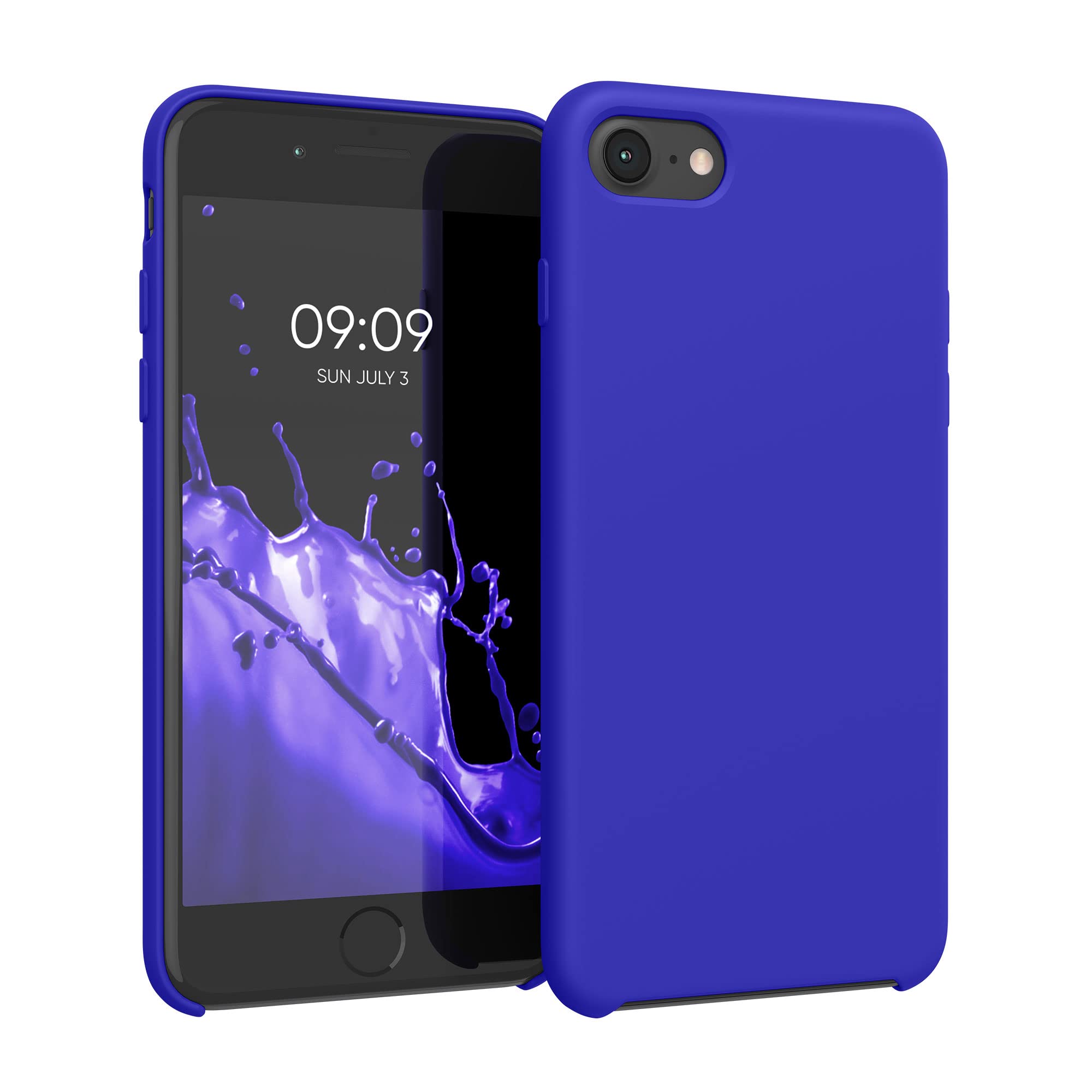 kwmobile Case Compatible with Apple iPhone SE (2022/2020) / iPhone 8/7 Case - TPU Silicone Phone Cover with Soft Finish - Baltic Blue โ image 1