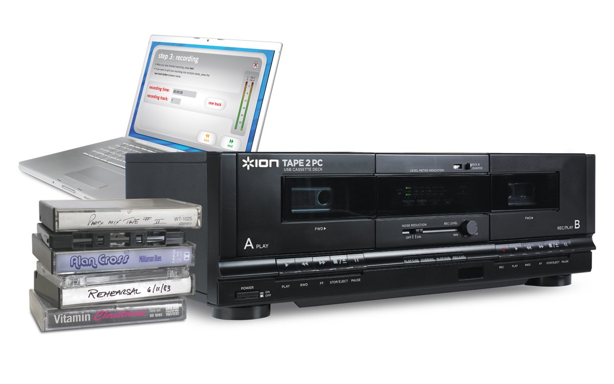 ION Audio Tape 2 PC USB Cassette Deck Conversion System with RCA