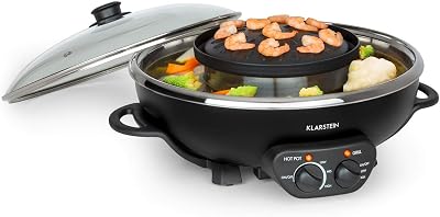 KLARSTEIN Hot Pot & Grill Plate 5L Electric Cooker 2-in-1 Aluminium Heater