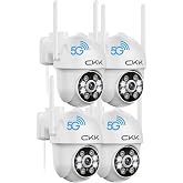 CKK 2K Security Cameras Outdoor Corded Power, WiFi Camera for Home Security | 360 PTZ, Human Detection, Color Night Vision, 2-Way Talk, Waterproof, Siren &amp; Floodlight Alarm, Works with Alexa
