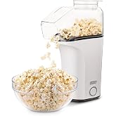 Dash Fresh Pop Popcorn Maker, Electric Hot Air Popper, 16-Cup, White | Popcorn Machine, Oil-Free Air Popped Popcorn, Built-In Measuring Cup &amp; Butter Melting Tray, Movie Night Snacks
