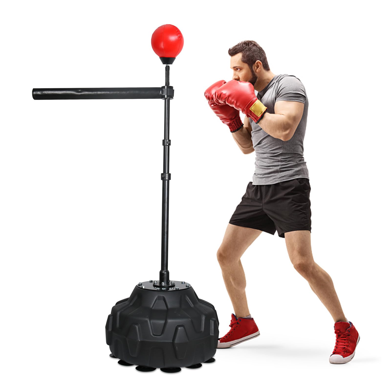 Photo 1 of *MISSING A ROD


Solid Refle Bag Boxing Speed 45-80in Trainer Punching Bag Spinning Bar Training Boxing Ball with Reflex Bar Free Standing Adjustable Height for Adult Youth Red