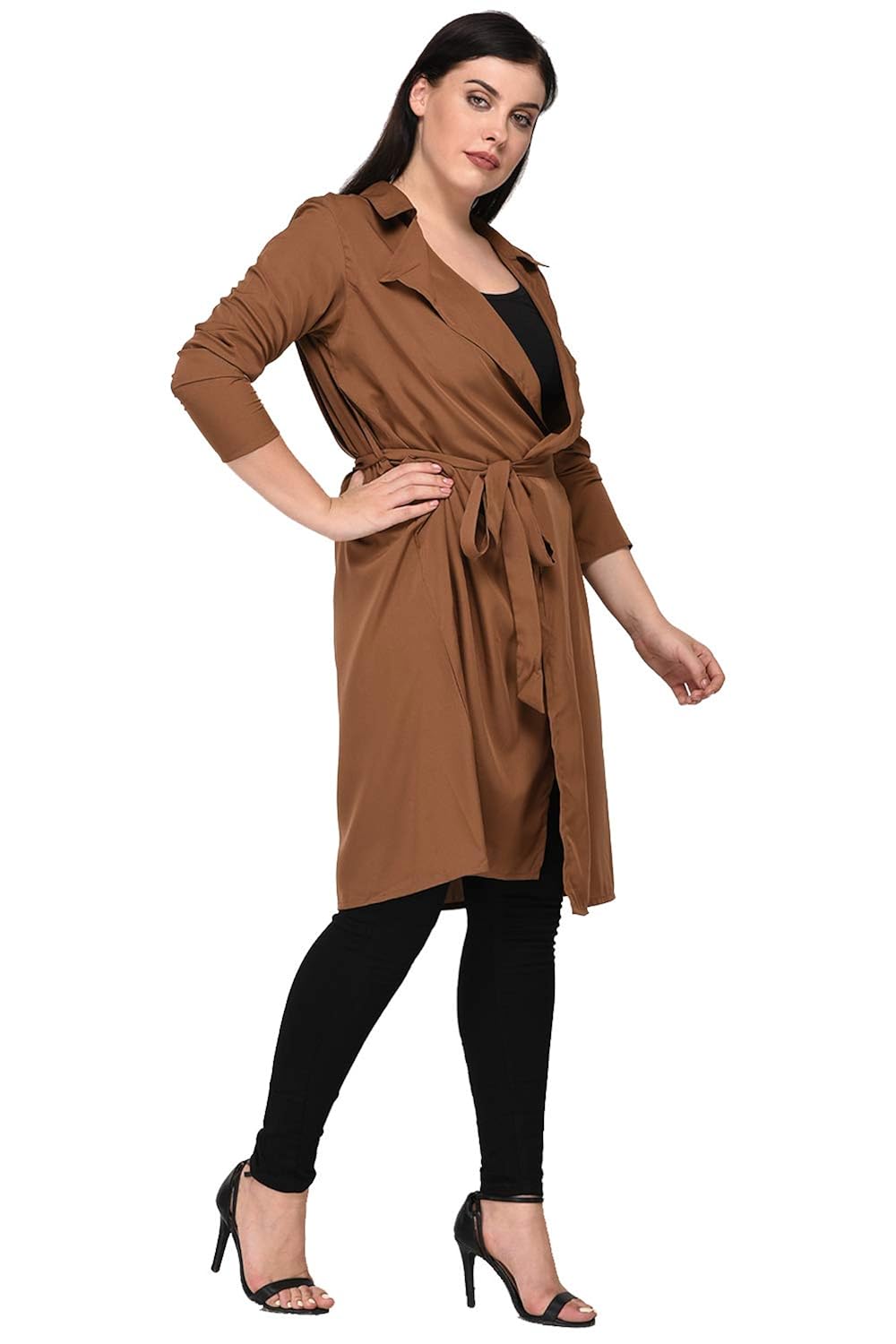 lastinch brown plus size trench coat