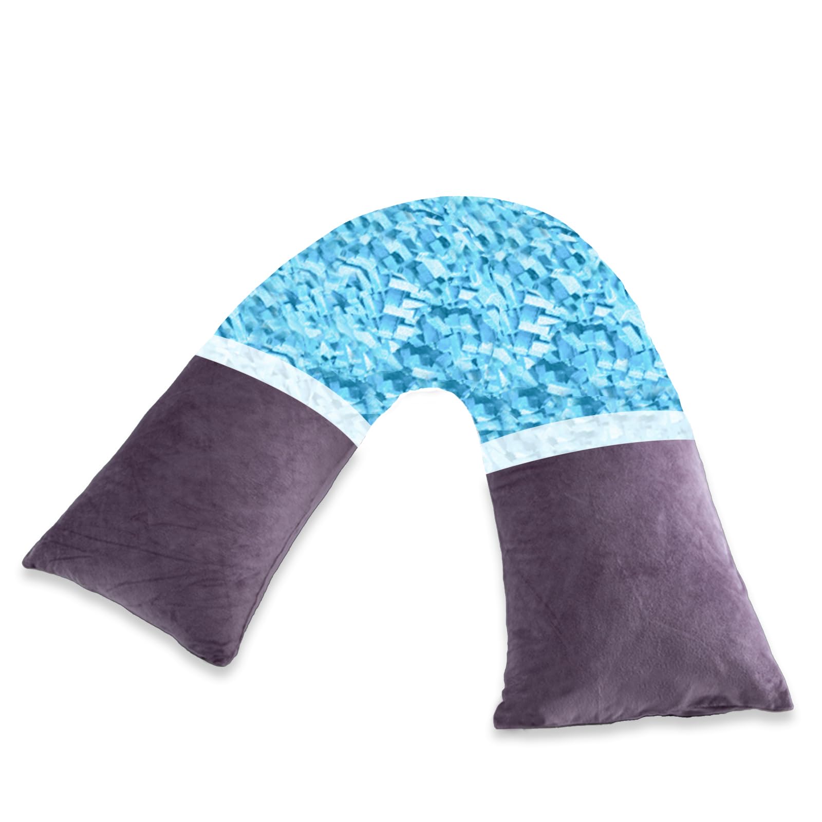 AS AWESLING Shredded Memory Foam V Pillow, V Pillow for Neck and Shoulder Pain (PURPLE)
