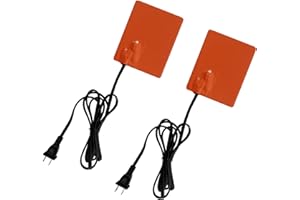 KENUOS 2PCS Engine Block Heater Oil Pan Heater Pad with Thermostat 120V 150W 4 X 5 Inch 3M Self-Adhesive Metal Surface Dipstick Engine Block Silicone Heating Pad with 68 Inch Long Power Cord