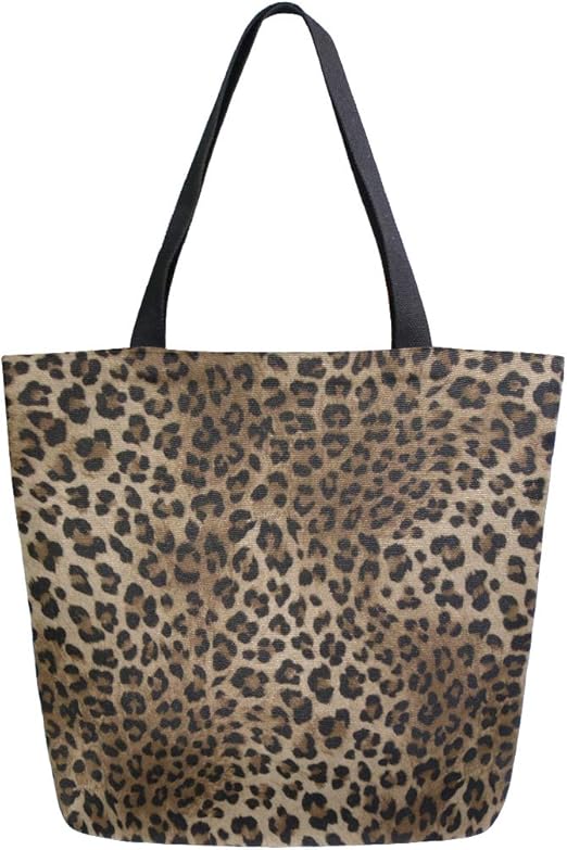 leopard canvas tote bag