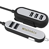 Wishinkle UL Certified 5 Port Multi USB Passenger 4.92ft Car Charger, Front Back/Rear Seat 4.8A Adapter, Compatible for iPhon