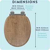 Croydex Ontario Flexi-Fix Soft Close Wooden Toilet Seat with Adjustable Hinges view 8