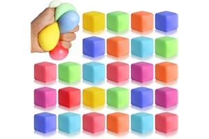ANZTQIUU 40 Pack Slow Rising Stress Cube Fidget Toys, Squishy Balls Sensory Fidget Toys for Kids Adults, Square Shape Fidgets for Classroom, Party Favors Pull Stretch Squishy Toy Classroom Prize Box Toys