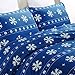 Vaulia Lightweight Microfiber Duvet Cover Set, Snowflake Pattern Design, Blue Color - Queen Size