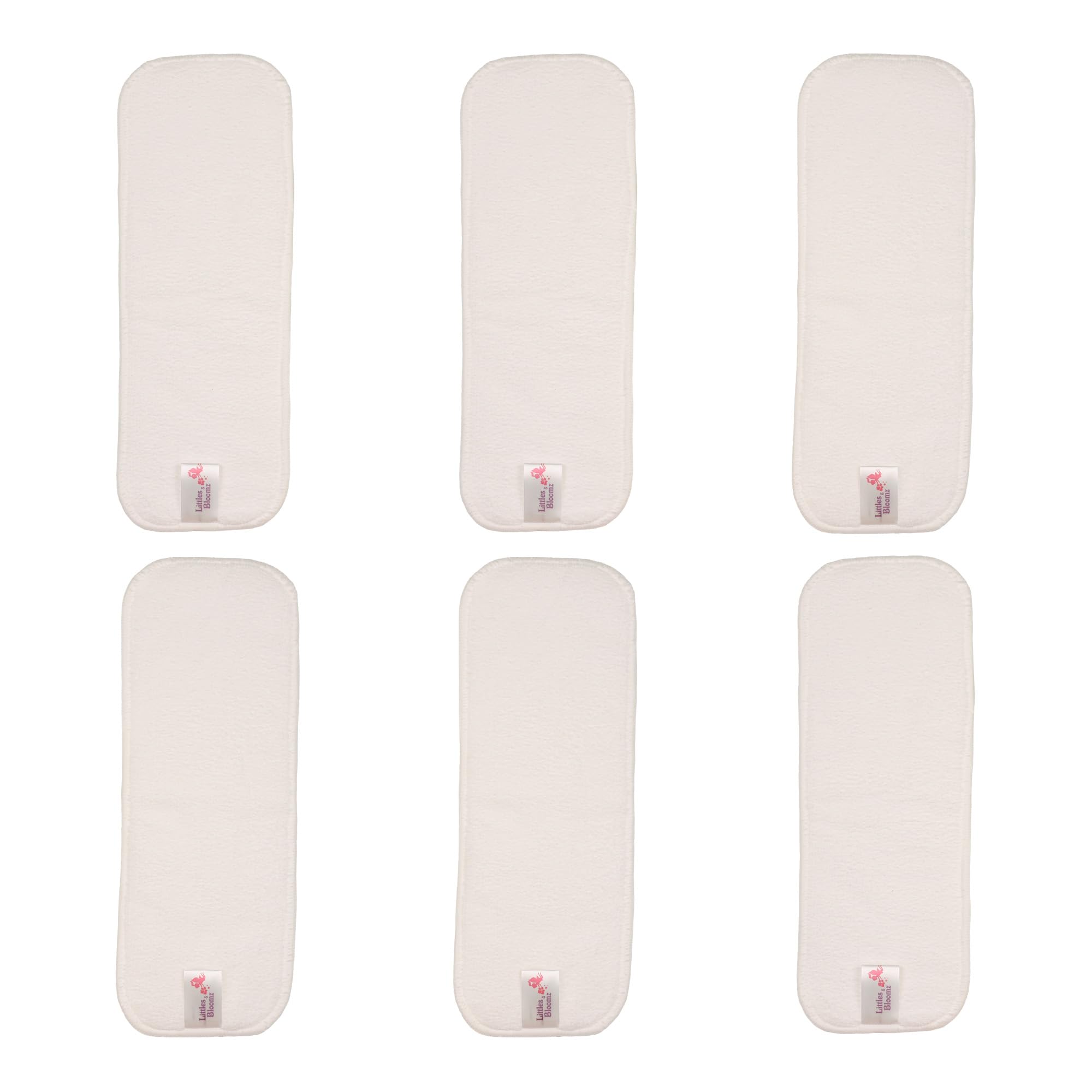 Littles and Bloomz 6 Newborn Premature Reusable Nappy Insert Cloth Diaper Booster, NBMF6