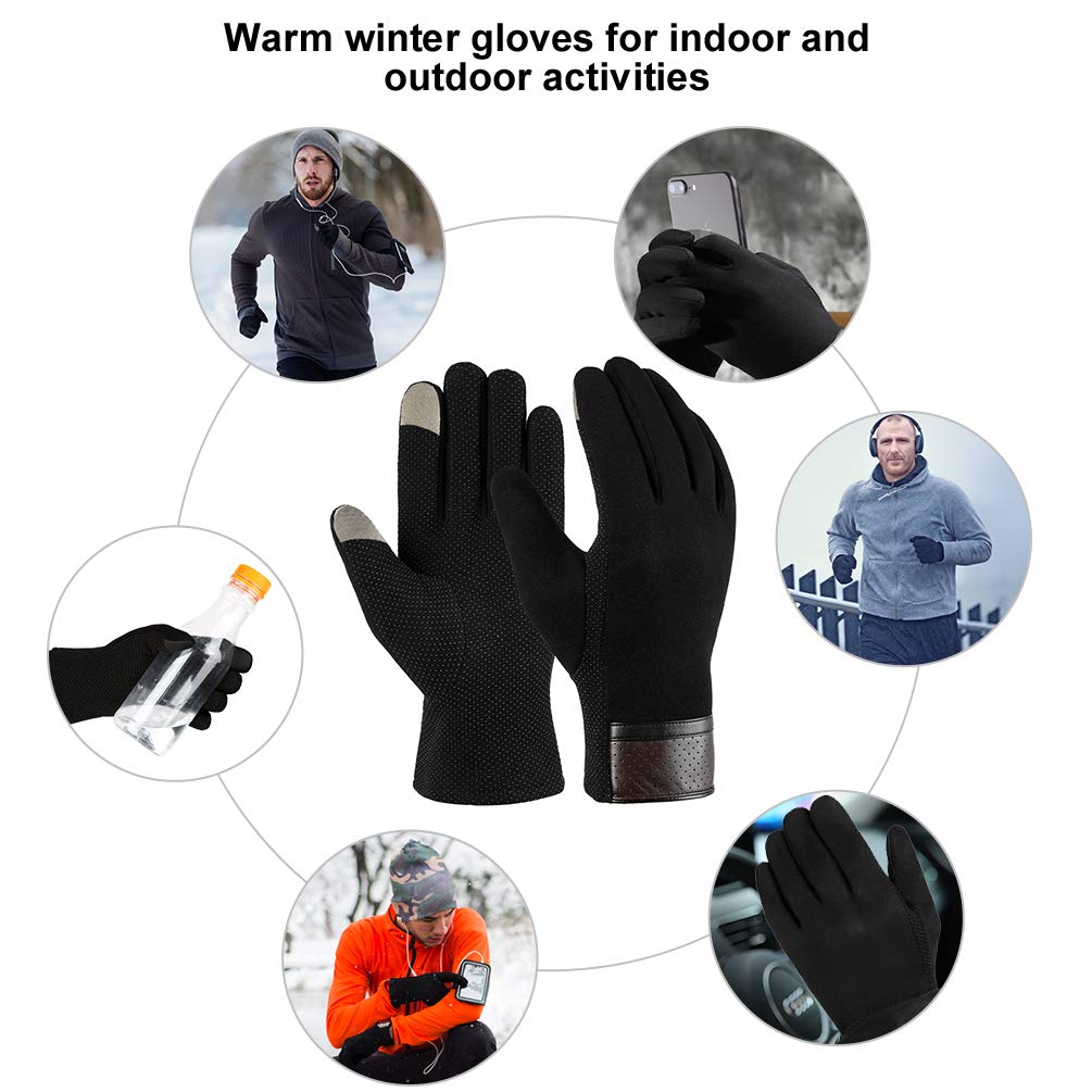 VBIGER Mens Winter Gloves Touch Screen Cycling Gloves M