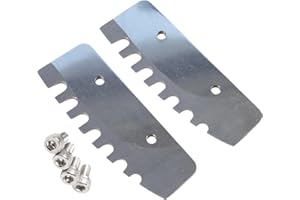 8 Inch Stainless Steel Ice Auger Replacement Blades with Threaded Design and Serrated Edge, Compatible with POWERs Ice Auger,