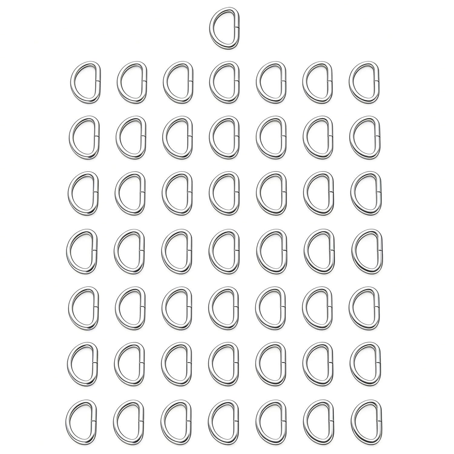 Wuuycoky 0.6" Inner Diameter Silvery D Rings Buckles D-ring Non-welded For Webbing Strapping Pack of 50
