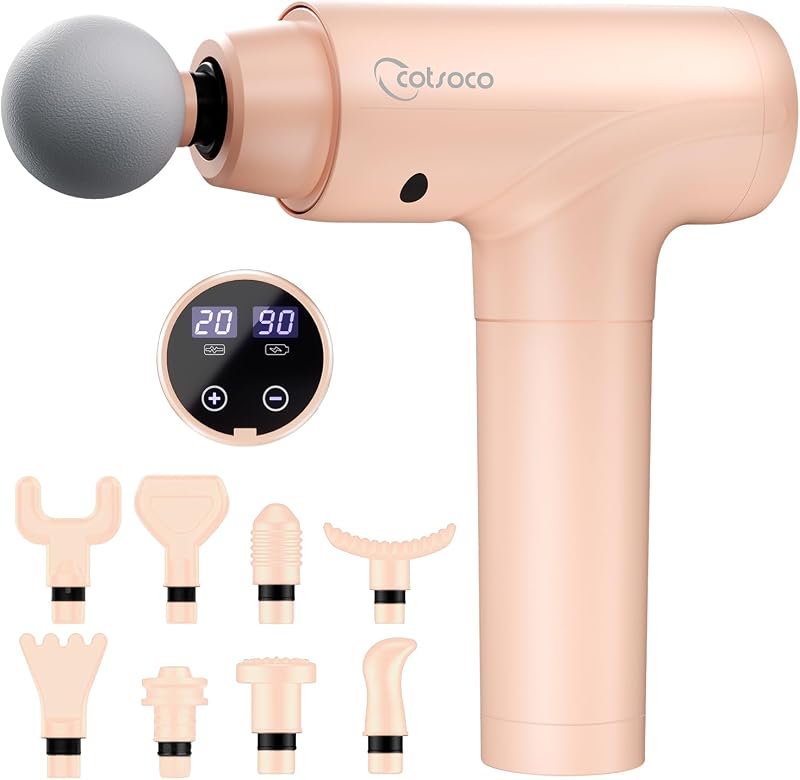 cotsoco Massage Gun Deep Tissue with Heated Head 20 Speeds Pink
