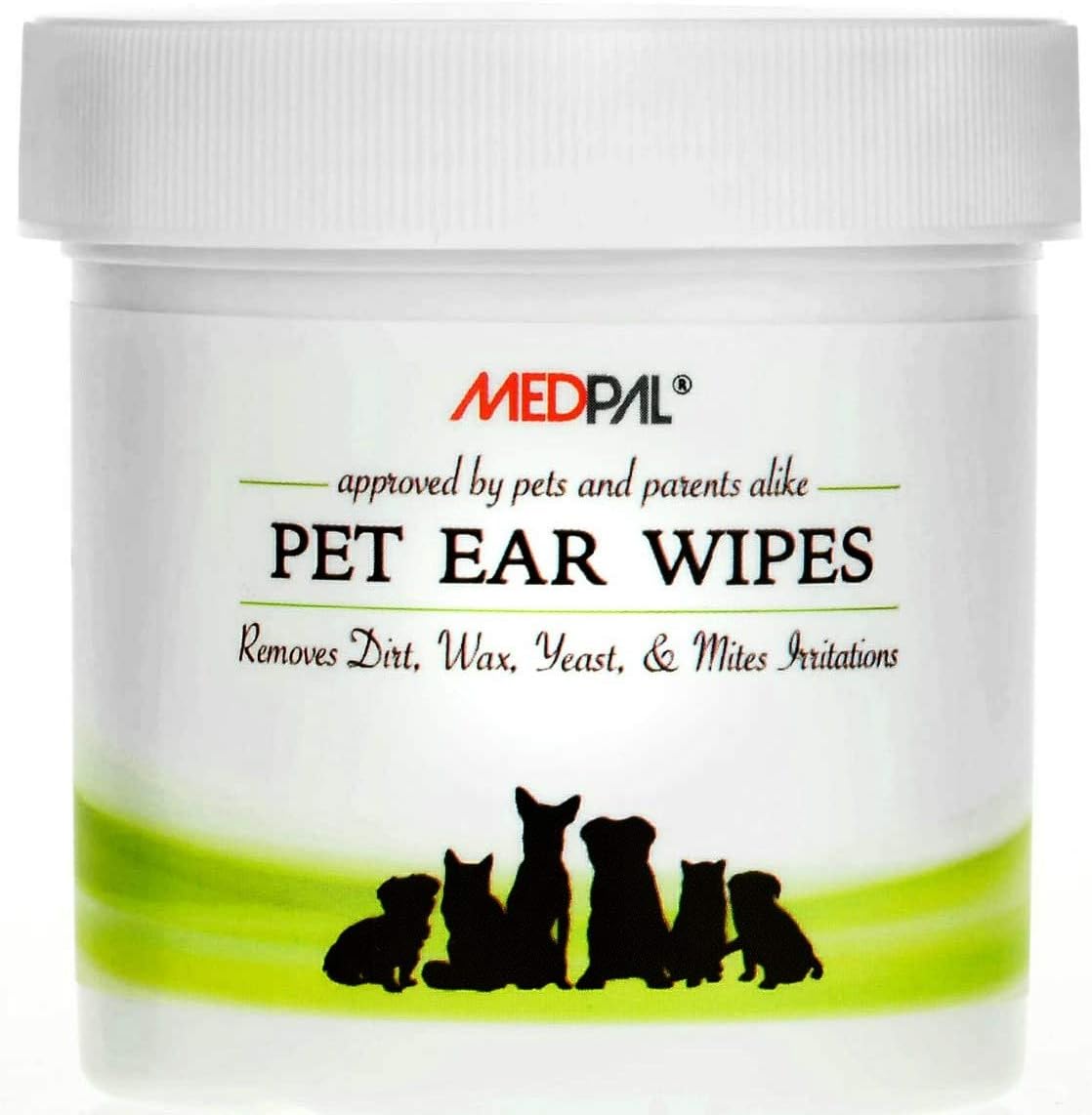 MedPal Professional Pet Ear Cleansing Wipes for Dogs and Cats - Dog Ear Wipes Used to Stop Itching, Prevent Mites, Yeast & Ear Infections. - Advanced Formula! (100 Count)