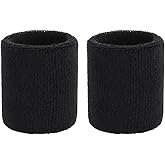 ONUPGO Wristband Sweatbands for Men and Women - Athletic Cotton Terry Cloth Wrist Bands Sport Sweat Band for Basketball, Tennis, Football, Baseball, Running, Gym (1 Pair)