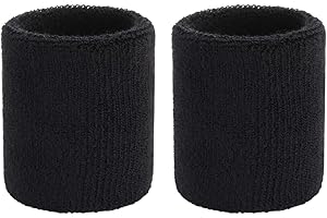ONUPGO Wristband Sweatbands for Men and Women - Athletic Cotton Terry Cloth Wrist Bands Sport Sweat Band for Basketball, Tennis, Football, Baseball, Running, Gym (1 Pair)