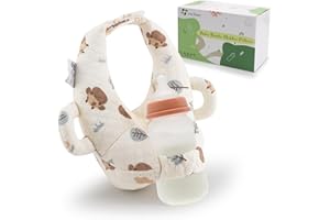 vocheer Baby Bottle Holder, Portable Support Pillow for Newborns, Baby Breastfeeding Pad，Bottle Support Cushion (Leaf-Box Package)