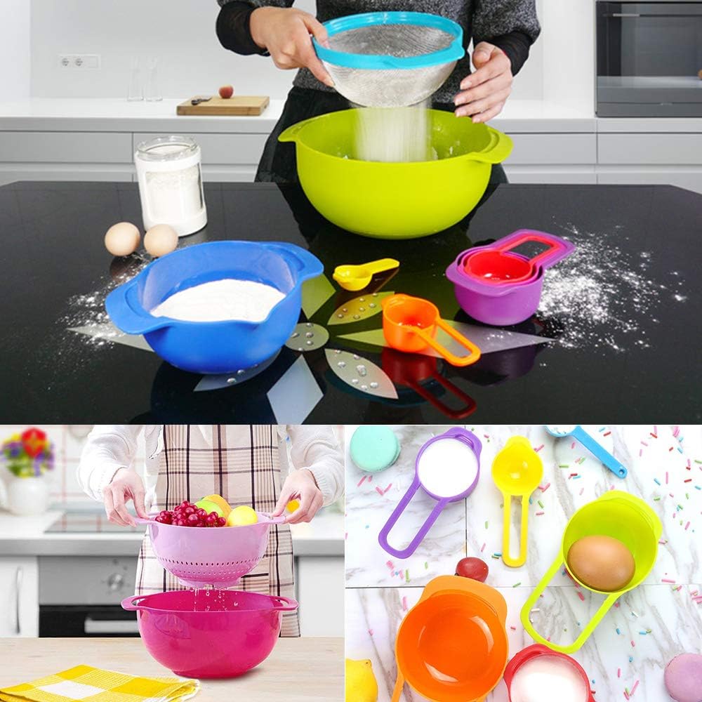 Color Múltiple Gurxi Cuencos Herramientas Apilable Tazón Colador