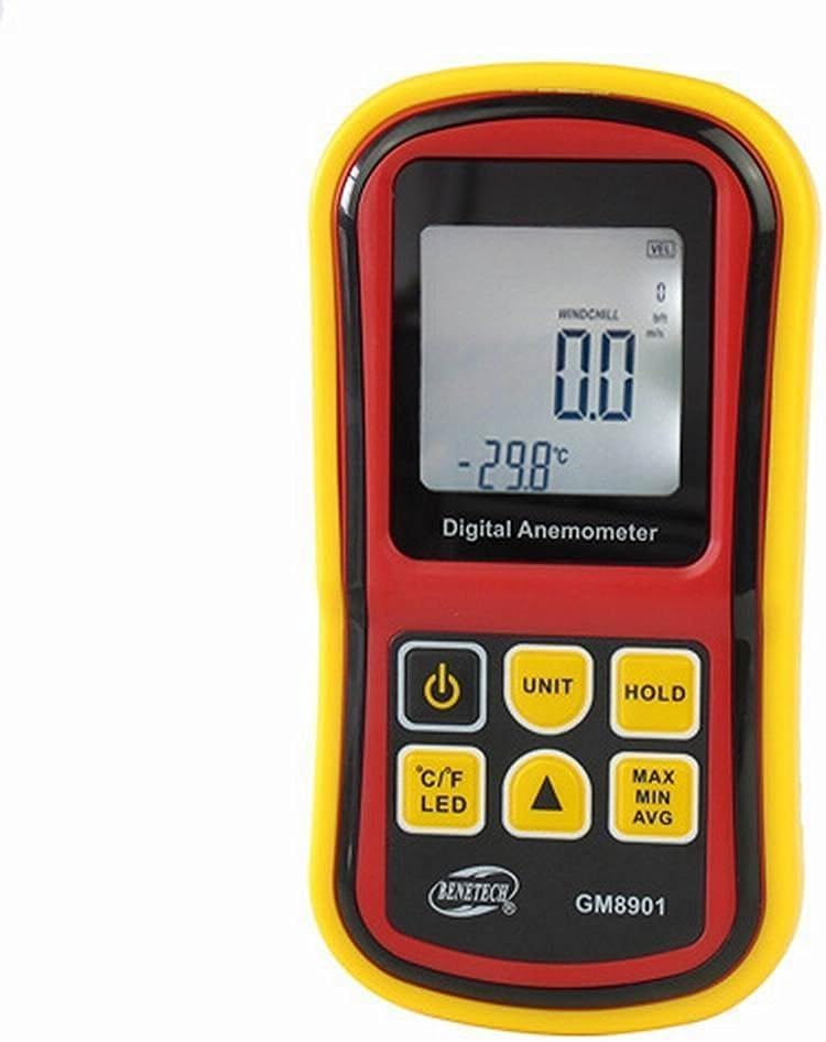 GM8901 Digital Anemometer Wind Speed/Air Velocity/Air Temperature Meter Tester Measuring 0~45m/s with LCD Backlight