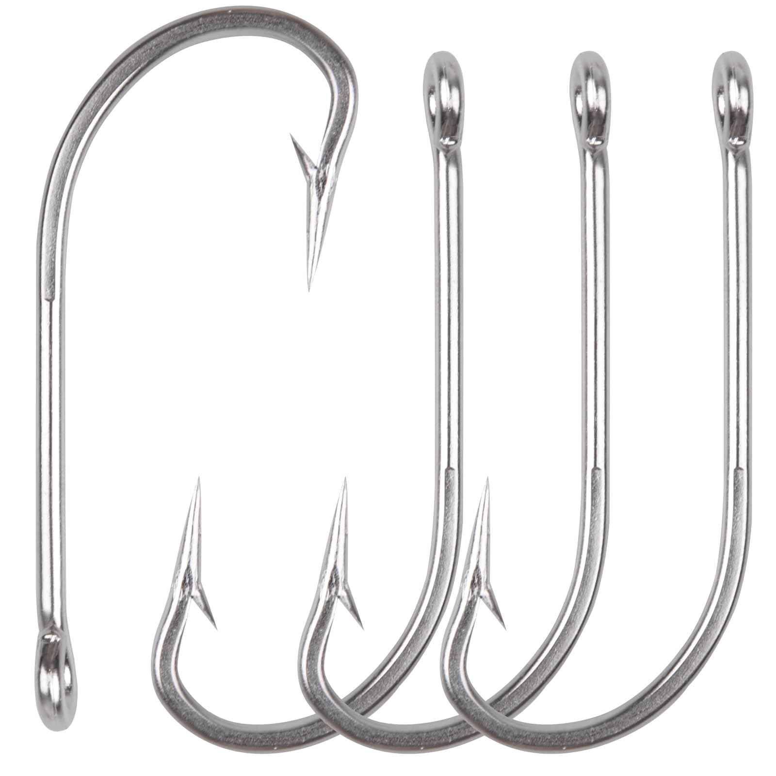 50pcs/lot Strong Stainless Steel O'shaughnessy Hooks 34007 Long Shank Saltwater Hook Trolling Fishing Hooks Set (10/0-50pcs)