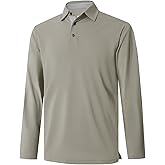 Mens Golf Shirt Short and Long Sleeve Moisture Wicking Dry Fit Performance Solid Casual Pique Golf Polo Shirts for Men