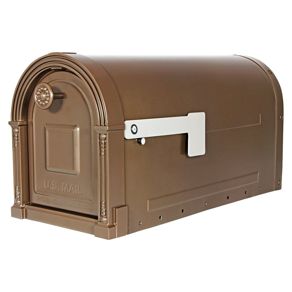 Large Mailbox Post Mount Bronze Heavy Duty Galvanized Steel Mail Box