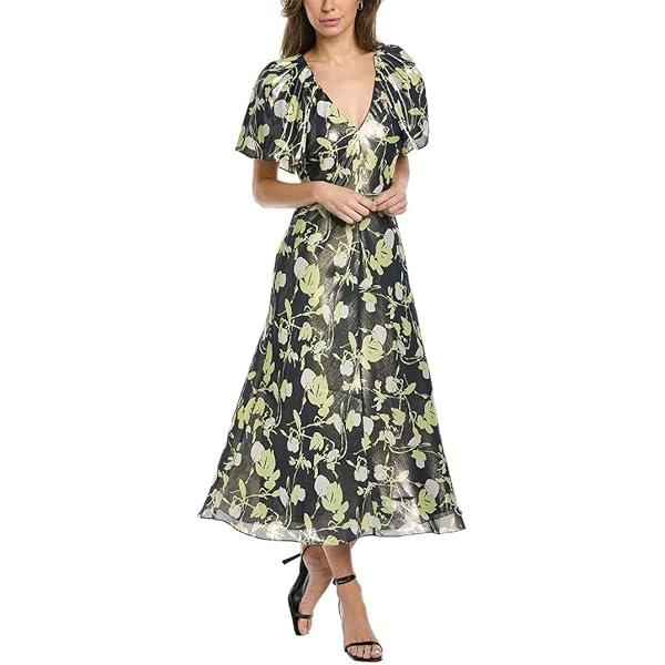 Ted Baker Ikella Strappy Linen Maxi Dress with Pleat Detail