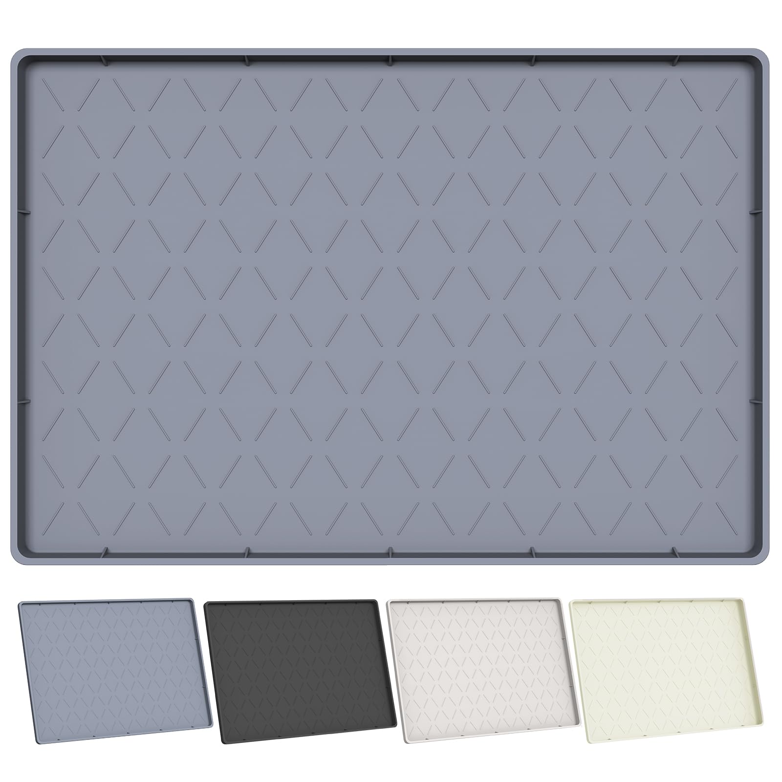Ruinovate Extra Thick Under Sink Mat Waterproof with Raised Edge 34" x 22" | Silicone Shelf Liner, Cabinet Liner, Sink Protec