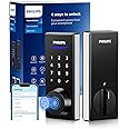 Philips Smart Lock for Front Door, Fingerprint Keyless Entry Door Lock with App Control, Smart Lock Deadbolt with Passcode Code, Auto Lock, Easy Installation-Satin Nickel