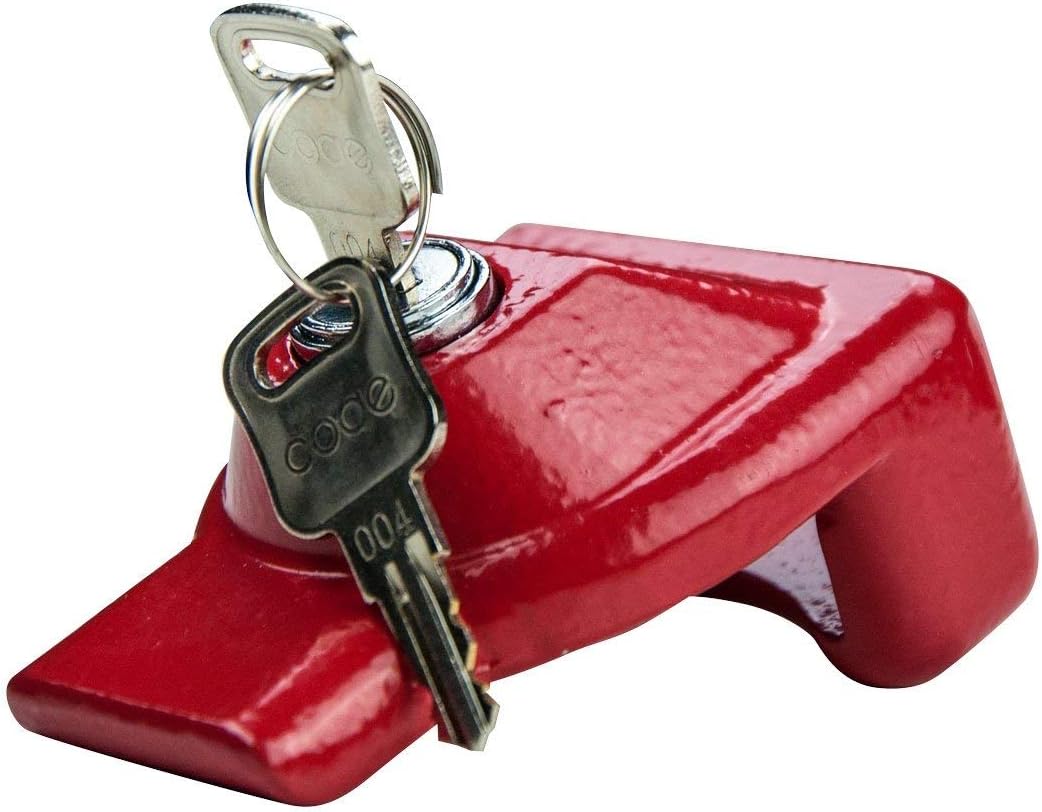 VULCAN Forged Steel Glad Hand Lock with Red Powder Coat and Two Keys: Automotive