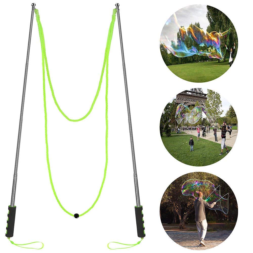 Bubble Wand Giant Bubble Wand For Kids Adult-Stainless Steel Made Telescopic Design Easy Carrying For Bubble Party Favors Summer Toy