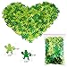 Konsait St Patricks Day Decorations, St.Patrick Shamrocks and Leprechauns Foil Table Confetti (About 400Pcs) &Lucky Shamrock Plastic Coins (40/Pkg) for Saint Patrick Party Decoration Favors Supplies