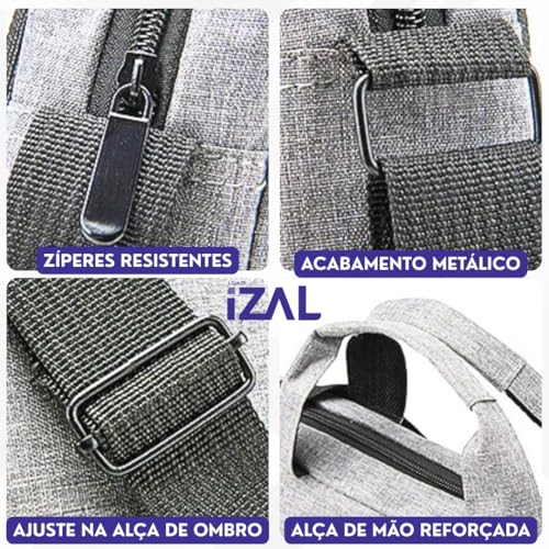 Bolsa Pasta para Notebook Maleta Executiva Impermeável Portátil | Alça Ombro e Mão Para Viagem, Trabalho, Faculdade Ideal Para o Dia a Dia Alça Transversal Unissex - Exclusividade Izal