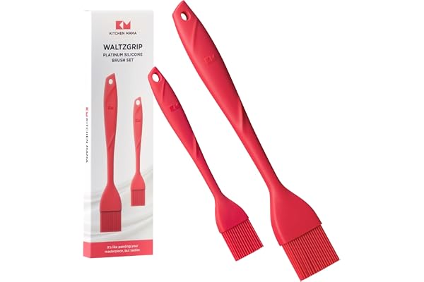 Kitchen Mama WaltzGrip Platinum Silicone Basting Pastry Brush, Red | Heat-Resistant, For Cooking, Baking, Grilling, Spreading