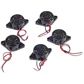 Cylewet 5Pcs SFM-27 DC 3-24V Electronic Buzzer Alarm Sounder Continuous Sound Beep (Pack of 5) CYT1083