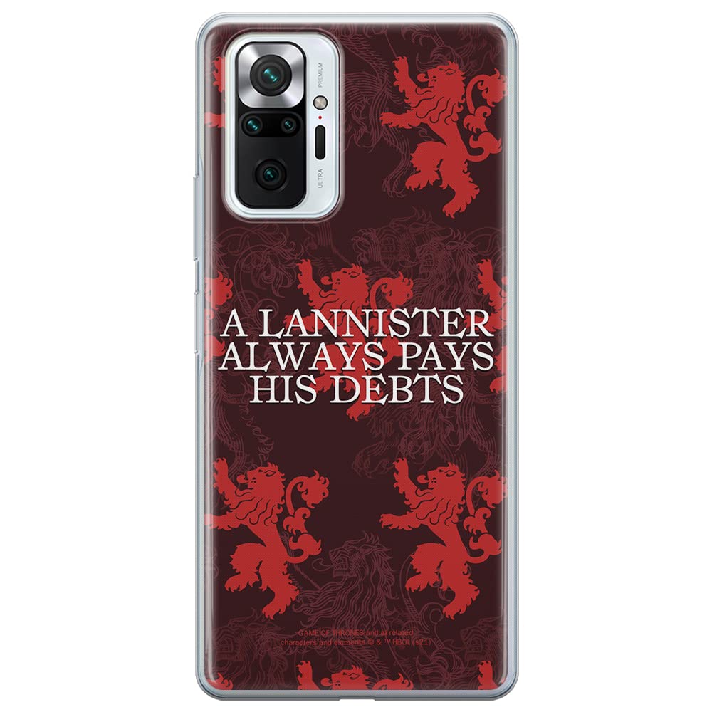 ERT GROUP mobile phone case for Xiaomi REDMI NOTE 10 PRO original and officially Licensed Game of Thrones pattern 018 optimally adapted to the shape of the mobile phone, case made of TPU