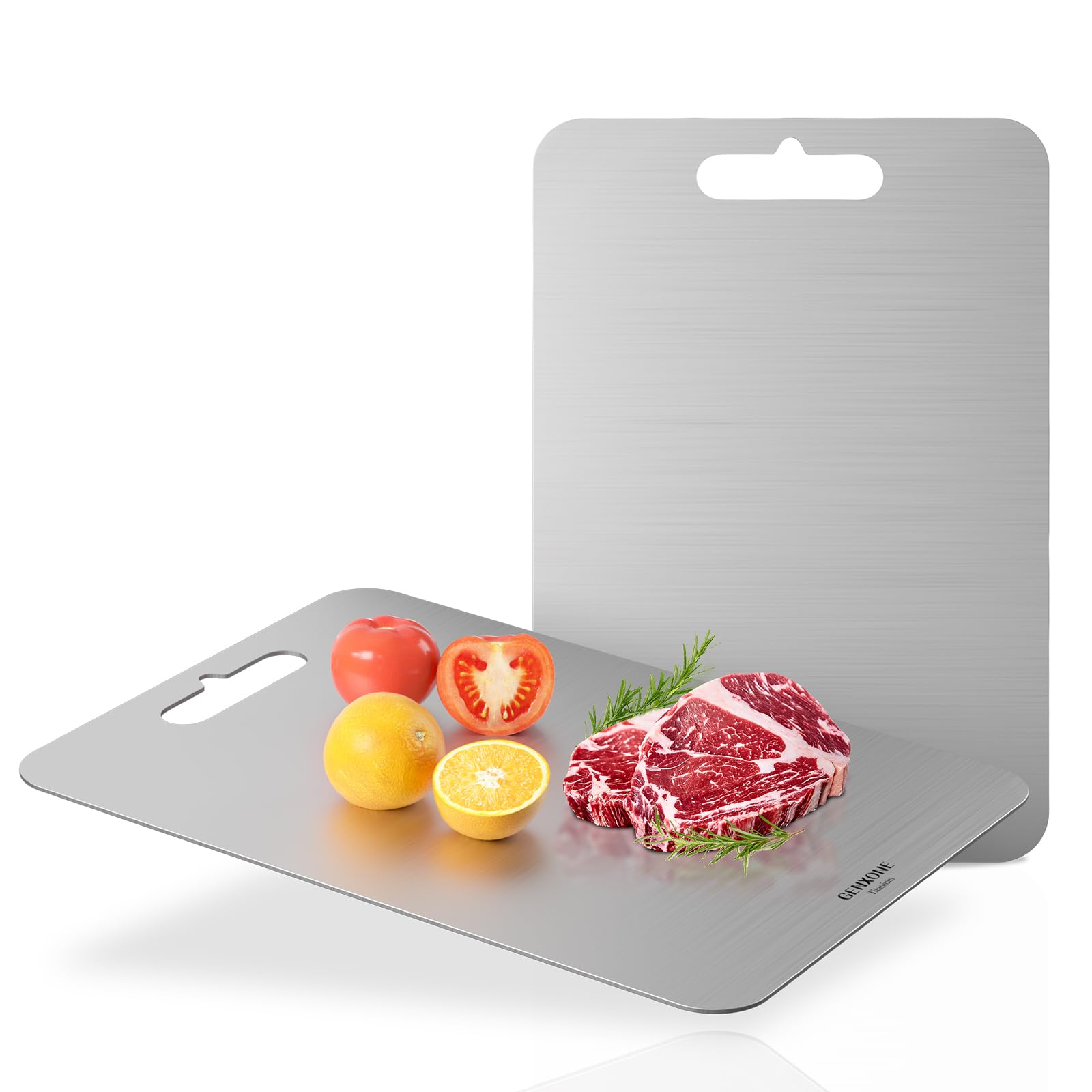 Genxone Titanium Cutting Board for Kitchen, Large Titanium Cutting Board for Meat, Dishwasher Safe, Double Sided for Vegetables, Fruits,14.17x9.8in- 1 pack