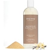Deep Steep Magnesium Bubble Bath, Brown Sugar Vanilla, 15.6oz &ndash; Muscle Soak | Foaming Soak with Magnesium, Coconut Oil, Aloe, Vitamin C, Shea Butter, Argan Oil, Vegan, Clean Beauty, for Stress and Sleep